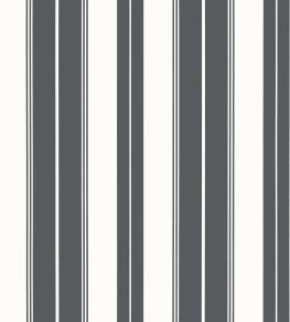 Norfolk Stripe Wallpaper by Thibaut Charcoal Black