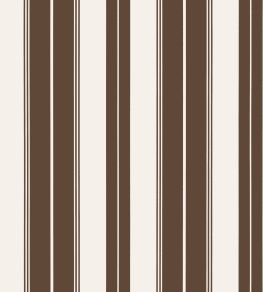 Norfolk Stripe Wallpaper by Thibaut Chocolate Brown