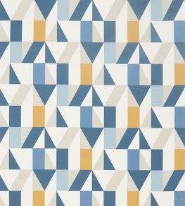 Nuevo Fabric by Scion Indigo / Slate / Satsuma Nuevo Fabric by Scion Indigo / Slate / Satsuma