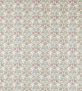 Oak & Blossom Fabric by Morris & Co Umber/Mineral Blue