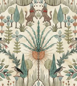 Oasis Villa Wallpaper by Coordonne Emerald Oasis Villa Wallpaper by Coordonne Emerald