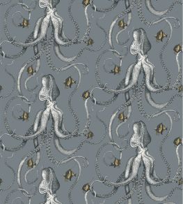 Octopoda Grand Wallpaper by Josephine Munsey Bude Blue Octopoda Grand Wallpaper by Josephine Munsey Bude Blue