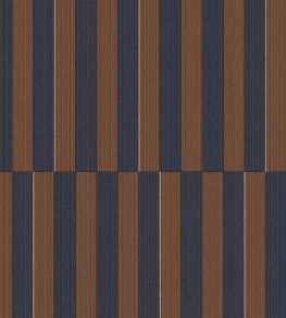Offset Stripe Wallpaper by Eijffinger Brown/Indigo Offset Stripe Wallpaper by Eijffinger Brown/Indigo