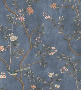 Chinoiserie Onism Mural by Woodchip & Magnolia Winter Blue