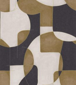 Op'art Wallpaper by Casadeco Camel / Noir