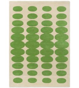 Optical Oval Rug by Orla Kiely Green/Cream Optical Oval Rug by Orla Kiely Green/Cream