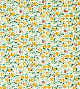 Orange Blossom Fabric by Clarke & Clarke Citron Orange Blossom Fabric by Clarke & Clarke Citron