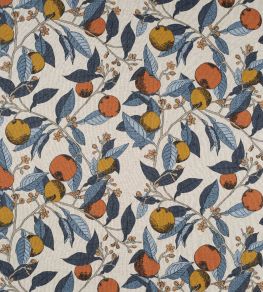Orange Grove Fabric by James Hare Tangelo Blue Orange Grove Fabric by James Hare Tangelo Blue