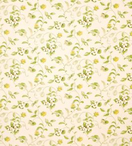 Orchard Blossom Fabric by Sanderson Lemon/Green