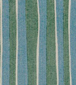 Orchard Stripe Fabric by Fermoie Deep Sea Orchard Stripe Fabric by Fermoie Deep Sea