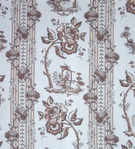 Oriental Toile Fabric by Titley and Marr Nutmeg Oriental Toile Fabric by Titley and Marr Nutmeg