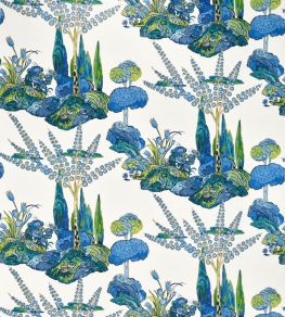 Orleans Fabric by Thibaut Blue and Green Orleans Fabric by Thibaut Blue and Green