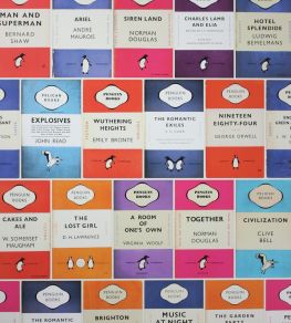 Penguin Library Wallpaper by Osborne & Little Multi Penguin Library Wallpaper by Osborne & Little Multi