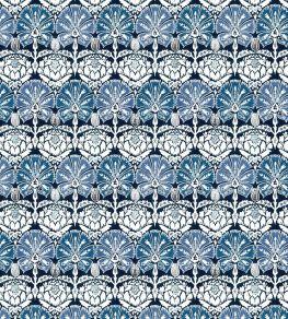 Ottoman Damask Fabric by William Yeoward Indigo Ottoman Damask Fabric by William Yeoward Indigo