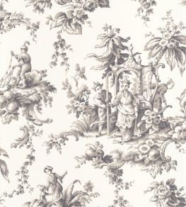 Palais De Chine Wallpaper by Casadeco Noir Fusain Palais De Chine Wallpaper by Casadeco Noir Fusain