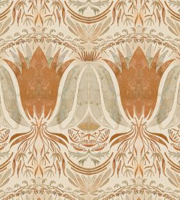 Palau Wallpaper by Tres Tintas Orange Palau Wallpaper by Tres Tintas Orange