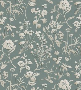 Paper Flora Wallpaper by Josephine Munsey Aqua Paper Flora Wallpaper by Josephine Munsey Aqua