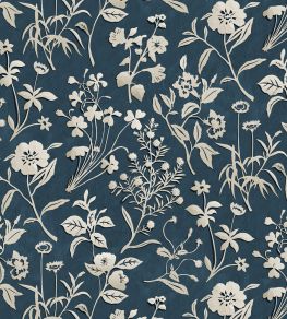 Paper Flora Wallpaper by Josephine Munsey Navy Paper Flora Wallpaper by Josephine Munsey Navy