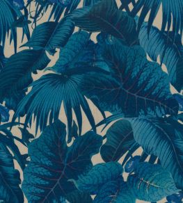 Paradeisos Fabric by MINDTHEGAP Indigo Taupe Paradeisos Fabric by MINDTHEGAP Indigo Taupe
