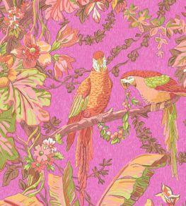Parrot Talk Wallpaper by Woodchip & Magnolia Hot Pink