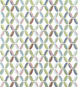 Passageway Embroidery Fabric by Thibaut Lavender and Green Passageway Embroidery Fabric by Thibaut Lavender and Green