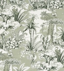 Passaro Fabric by Camengo Vert De Gris Passaro Fabric by Camengo Vert De Gris