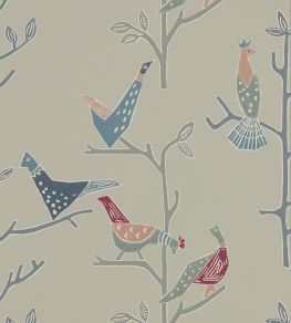 Passaro Wallpaper by Scion Rose / Steel Passaro Wallpaper by Scion Rose / Steel