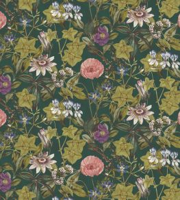Passiflora Fabric by Clarke & Clarke Emerald Passiflora Fabric by Clarke & Clarke Emerald