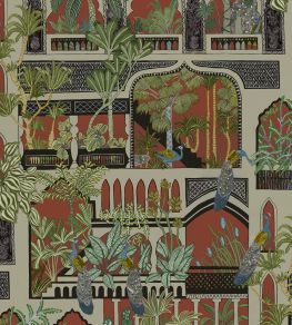 Peacock Arches Wallpaper by Josephine Munsey Terracotta Peacock Arches Wallpaper by Josephine Munsey Terracotta