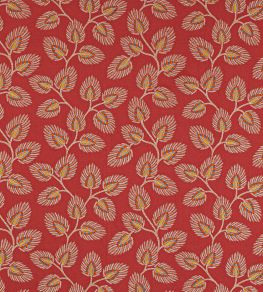 Peacock Leaf Fabric by Jane Churchill Red