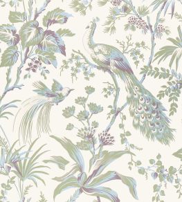 Peacock Toile Wallpaper by Anna French Green & Plum Peacock Toile Wallpaper by Anna French Green & Plum