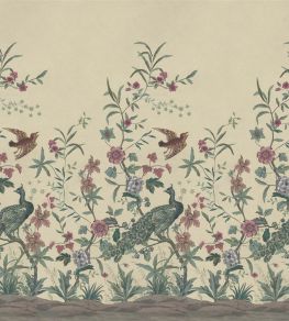 Peacock Toile Scene 1 Mural by Designers Guild Parchment Peacock Toile Scene 1 Mural by Designers Guild Parchment