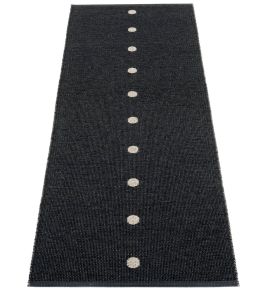 Peg Runner Rug by Pappelina Black/Linen
