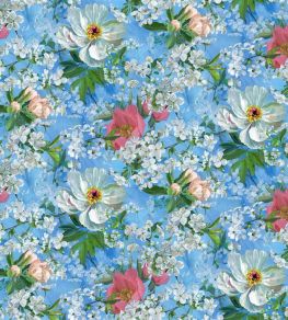 Peony Blossom Fabric by Designers Guild Sky Peony Blossom Fabric by Designers Guild Sky