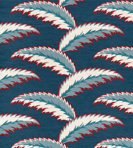 Persian Palm Fabric by Ottoline Blue and Red