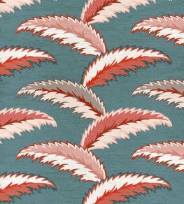 Persian Palm Linen Fabric by Ottoline Soft Teal Persian Palm Linen Fabric by Ottoline Soft Teal