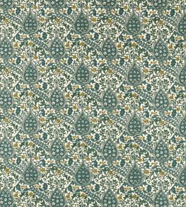 Persian Tulip Embroidery Fabric by Morris & Co Evergreen