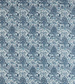 Persian Tulip Embroidery Fabric by Morris & Co Indigo Persian Tulip Embroidery Fabric by Morris & Co Indigo