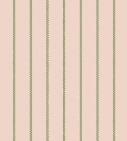 Petal Stripe Wallpaper by Farrow & Ball Pink Ground / Yeabridge Green