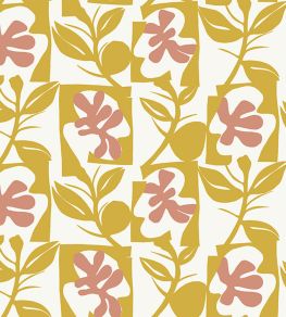 Pienet Naatit Wallpaper by Marimekko Yellow Pienet Naatit Wallpaper by Marimekko Yellow