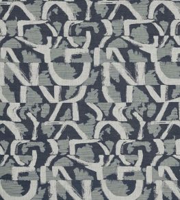 Piero Jacquard Fabric by Clarke & Clarke Ink Piero Jacquard Fabric by Clarke & Clarke Ink