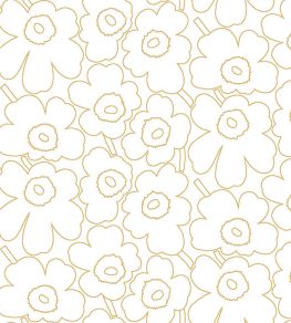 Piirto Unikko Wallpaper by Marimekko Yellow