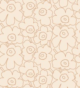 Piirto Unikko Metallic Wallpaper by Marimekko Oranges