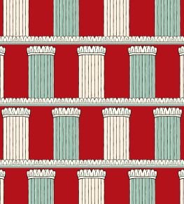 Pillars Wallpaper by Ottoline Red Pillars Wallpaper by Ottoline Red