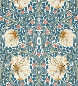 Pimpernel Wallpaper by Morris & Co Woad/Coral Pimpernel Wallpaper by Morris & Co Woad/Coral