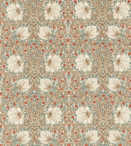 Pimpernel Fabric by Morris & Co Linen/Coral Pimpernel Fabric by Morris & Co Linen/Coral