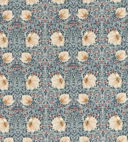 Pimpernel Fabric by Morris & Co Woad/Coral Pimpernel Fabric by Morris & Co Woad/Coral