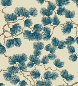 Pine Wallpaper by Sandberg Blue Pine Wallpaper by Sandberg Blue
