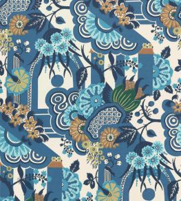 Pineapple Garden Wallpaper by 1838 Wallcoverings Colbalt Pineapple Garden Wallpaper by 1838 Wallcoverings Colbalt