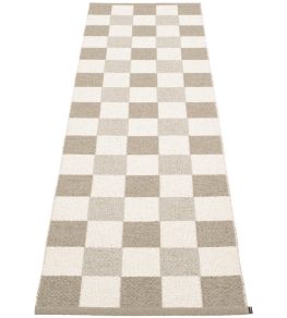 Pix Runner Rug by Pappelina Dark Linen/Vanilla/Linen